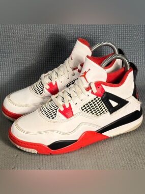 Nike Air Jordan 4 IV Retro Fire Red White BQ7669-160 Shoes Size 2.5Y